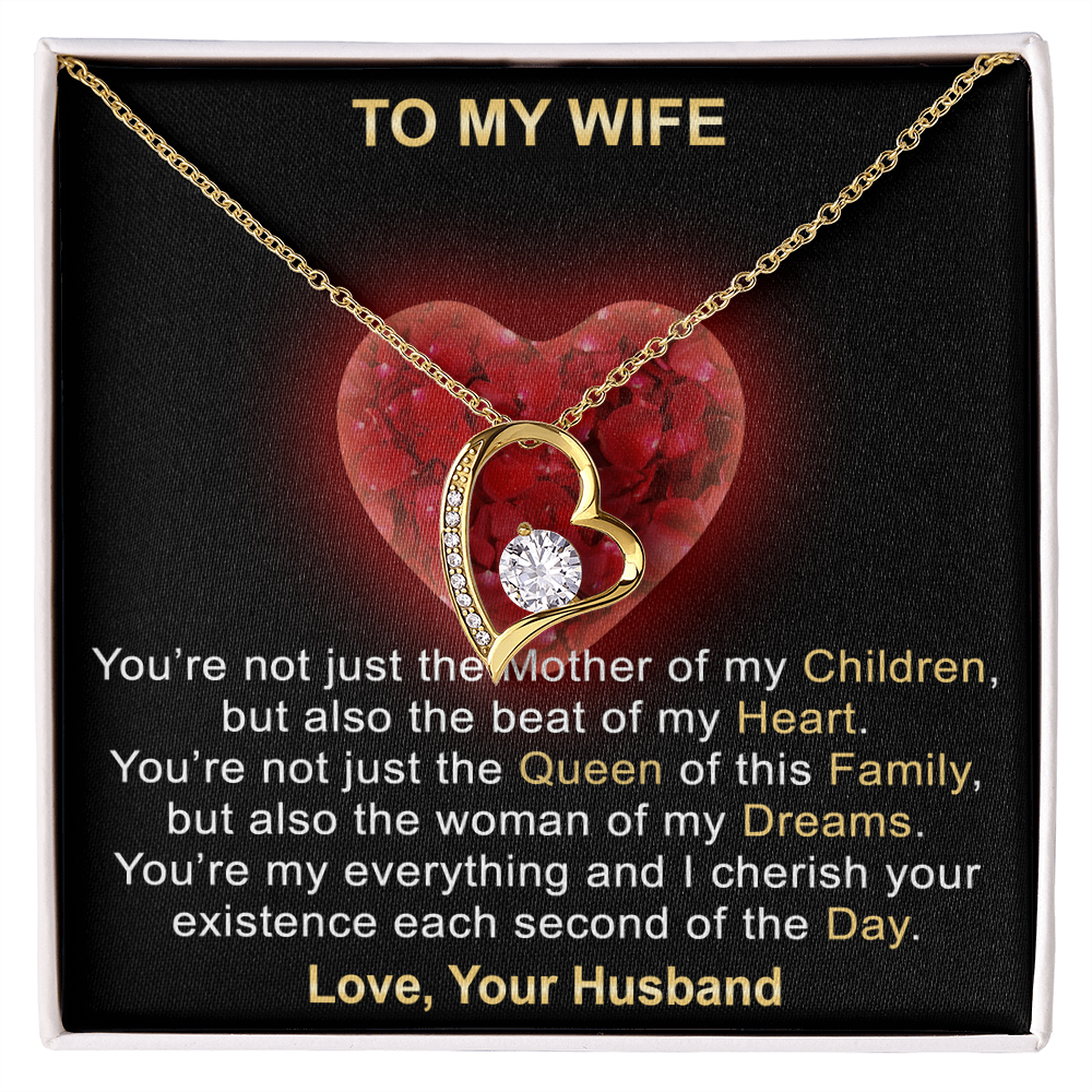 Surprise Your Wife Trending Gifts - Mother of My Children Forever Love Heart Necklace for Soulmate, Birthday, Christmas or any Special Occasion