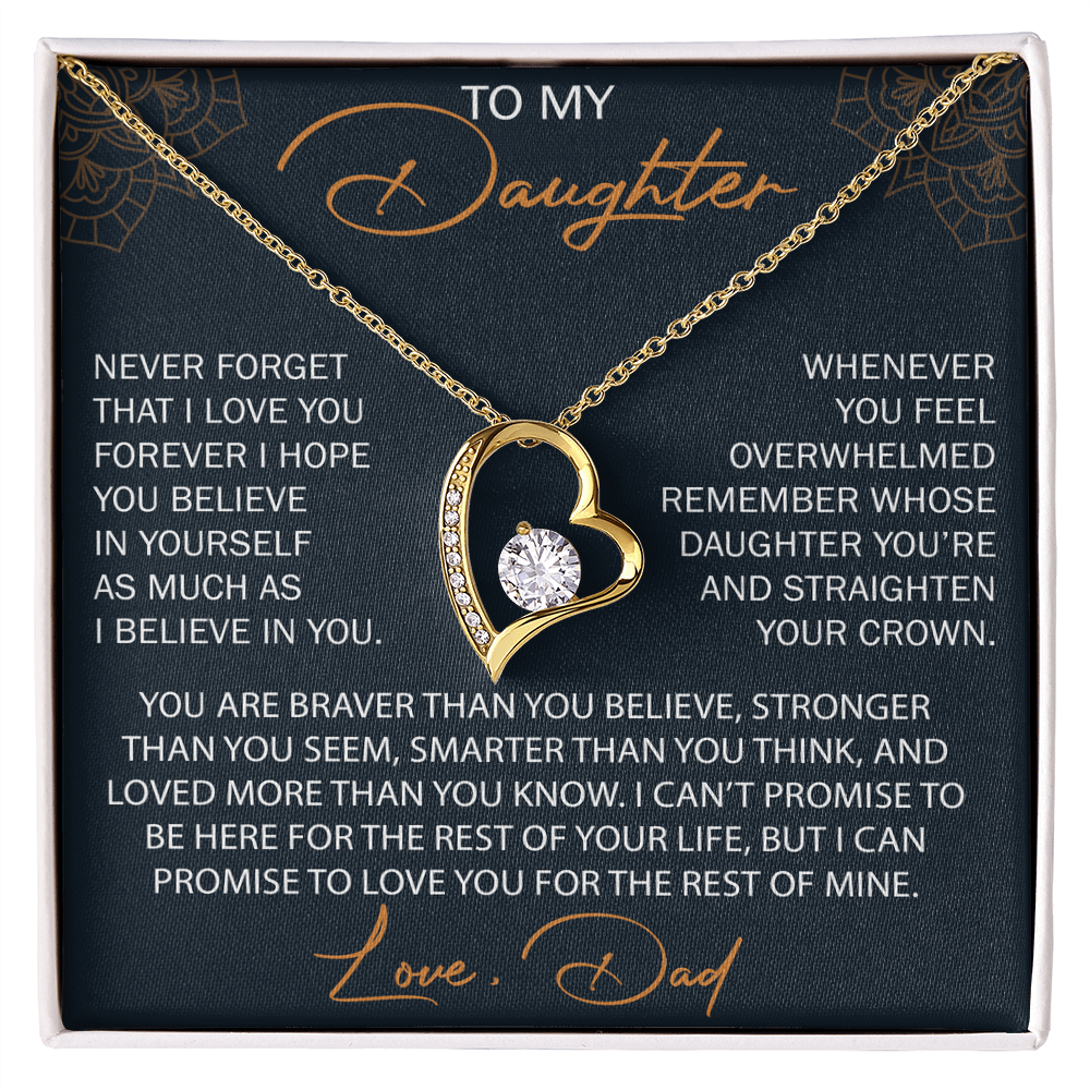 To My Daughter from Dad, Forever Love Necklace Necklace, Never Forget that I Love You
