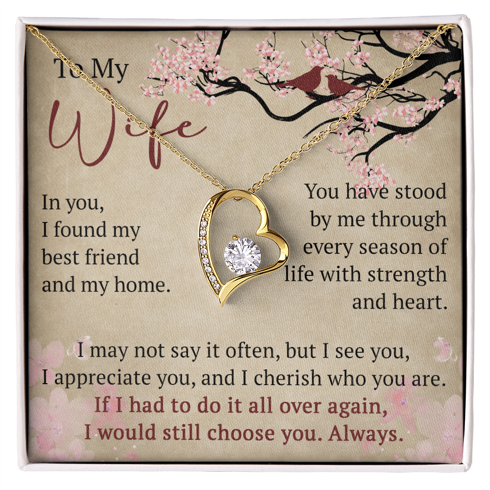 Wife Necklace Anniversary Gift Birthday Present For Her, Forever Love Necklace Romantic Keepsake from Husband