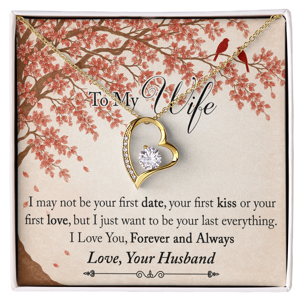 To My Wife Forever Love Necklace from Husband, Meaningful Gift for Soulmate, Partner. The Unique Present for Birthday, Wedding Anniversary, X-mas or any Special Occasion.