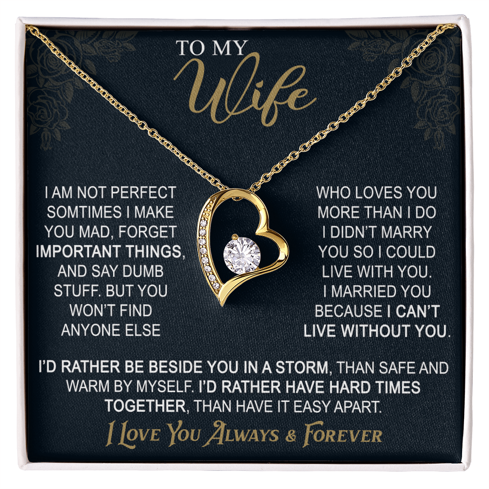 To My Wife Forever Love Necklace From Husband, Wife Gift Necklace For Women Necklace For Wife