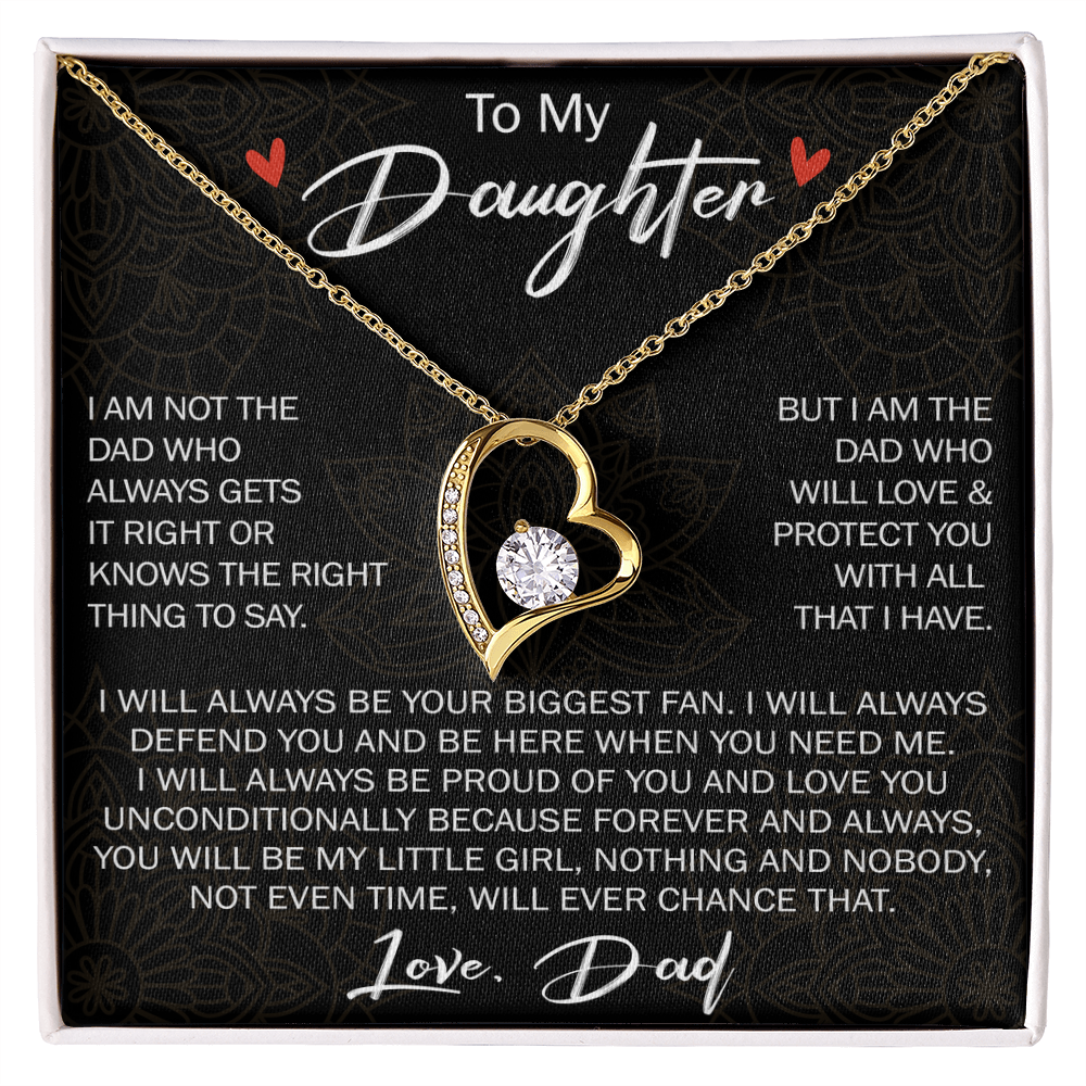 Forever Love Necklace For Loving Daughter from Dad - Unique Birthday Gift for Daughter, Graduation Gift for Little Girl