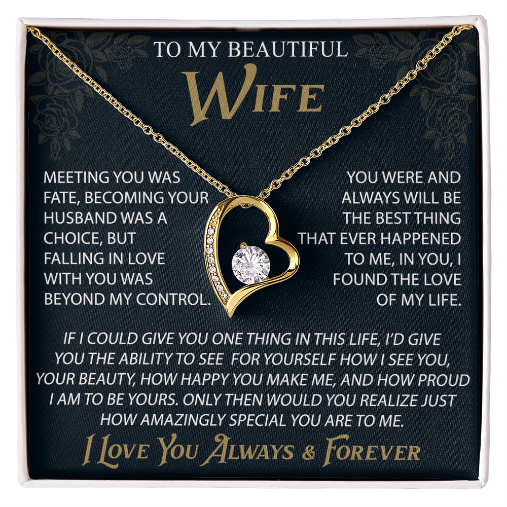 To My Wife Forever Love Necklace, Christmas Gifts For Women, Anniversary Gift For Wife