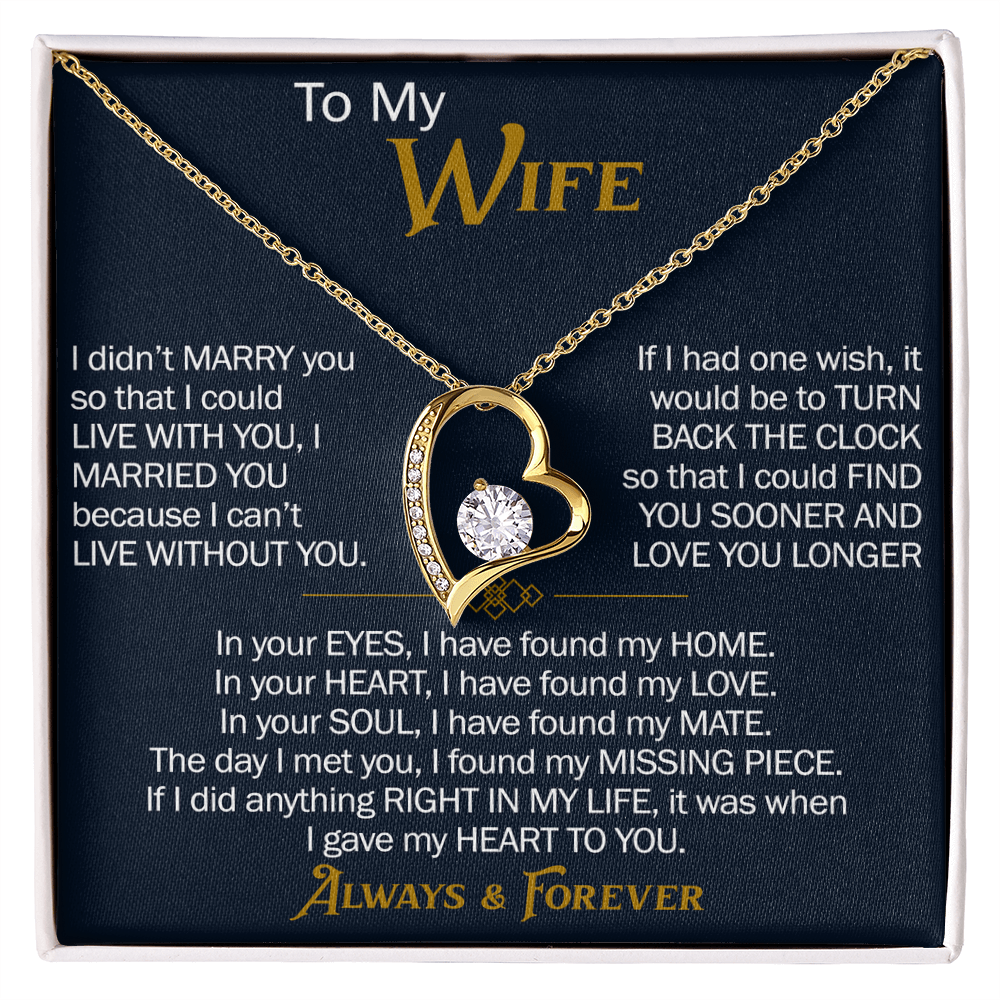 To My Wife Forever Love Necklace - Heartfelt Jewelry for Wife, Anniversary or Birthday Gift, Love Necklace