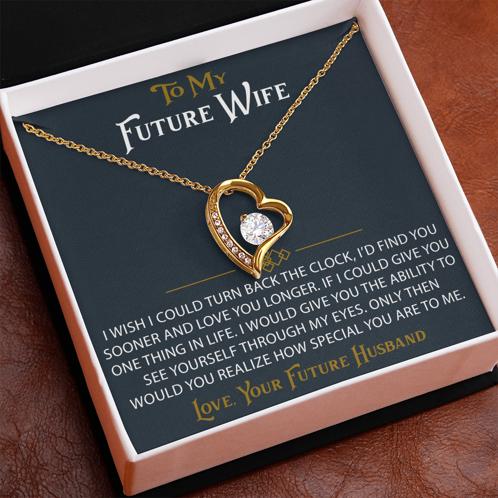 To My Future Wife Forever Love Heart Pendant Necklace Sentimental Gift for Bride (133562991407)