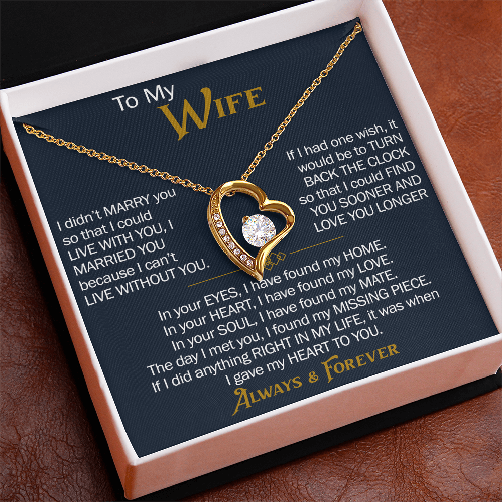 To My Wife Forever Love Necklace - Heartfelt Jewelry for Wife, Anniversary or Birthday Gift, Love Necklace