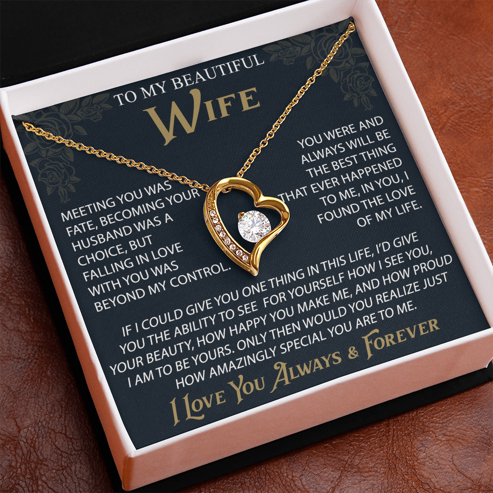 To My Wife Forever Love Necklace, Christmas Gifts For Women, Anniversary Gift For Wife