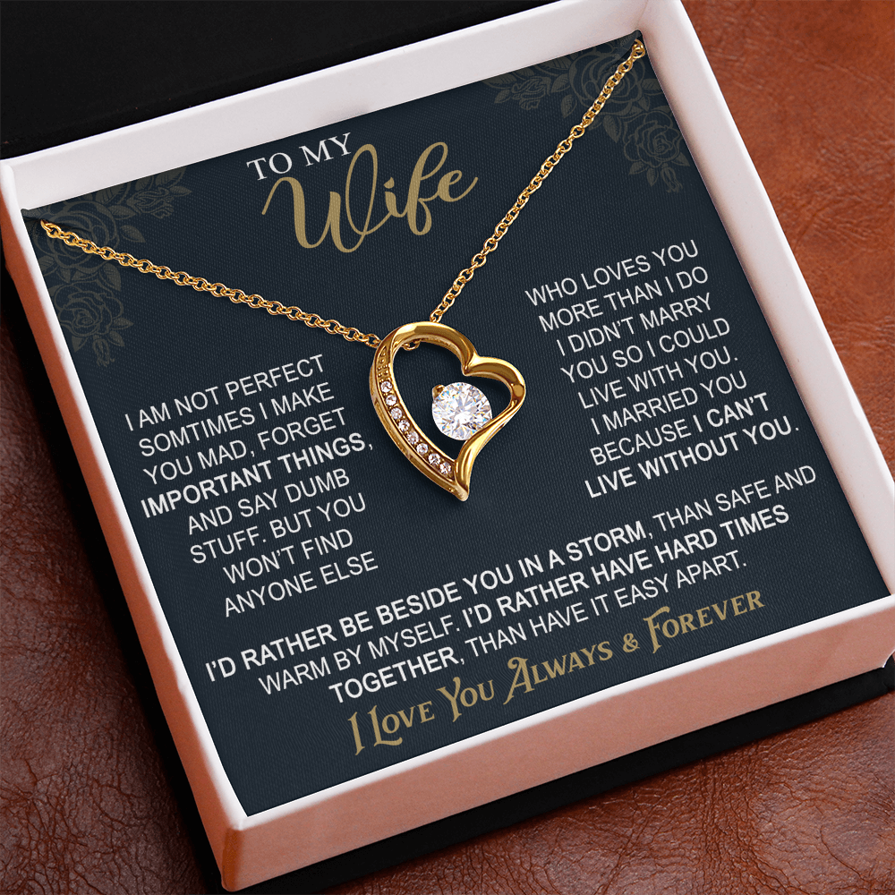 To My Wife Forever Love Necklace From Husband, Wife Gift Necklace For Women Necklace For Wife