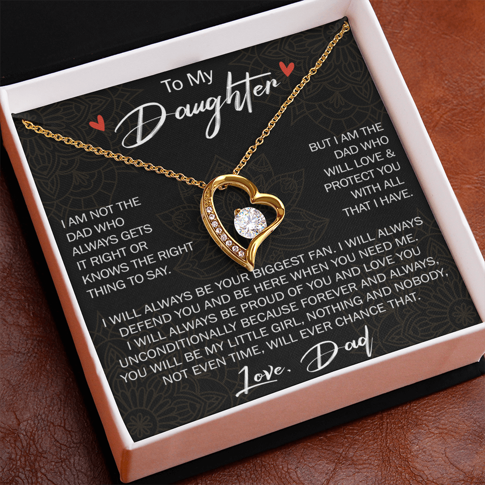 Forever Love Necklace For Loving Daughter from Dad - Unique Birthday Gift for Daughter, Graduation Gift for Little Girl