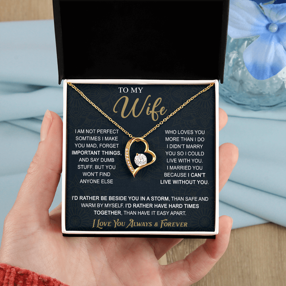 To My Wife Gift from Husband - Forever Love Necklace for Soulmate - Meaningful Gift for Birthday Valentine Wedding Anniversary.