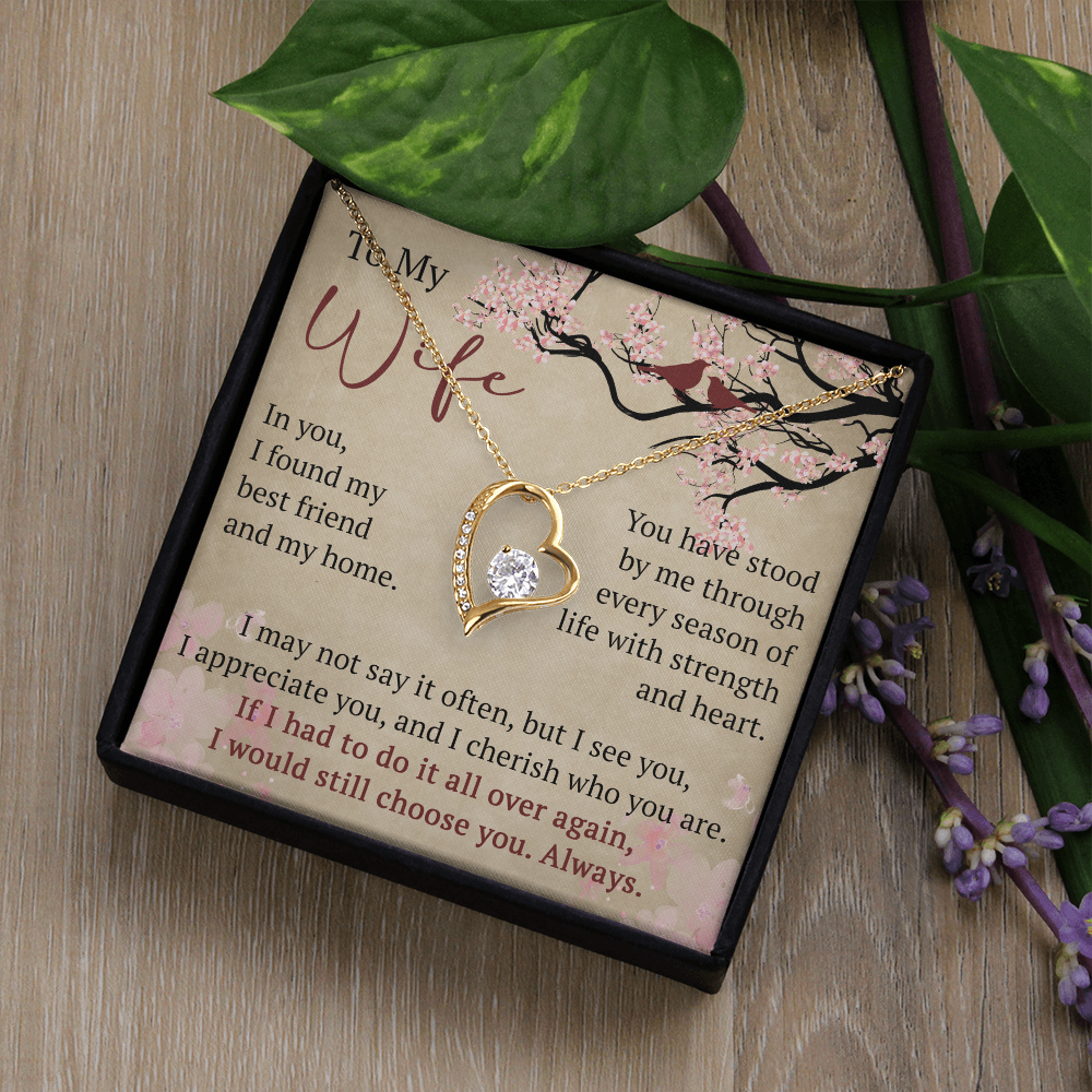 Wife Necklace Anniversary Gift Birthday Present For Her, Forever Love Necklace Romantic Keepsake from Husband