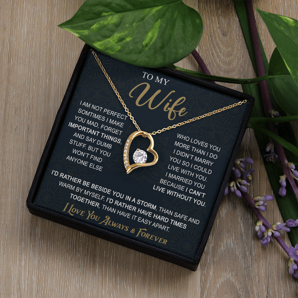 To My Wife Gift from Husband - Forever Love Necklace for Soulmate - Meaningful Gift for Birthday Valentine Wedding Anniversary.