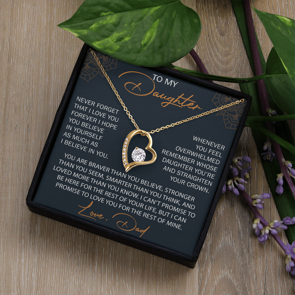 To My Daughter from Dad, Forever Love Necklace Necklace, Never Forget that I Love You