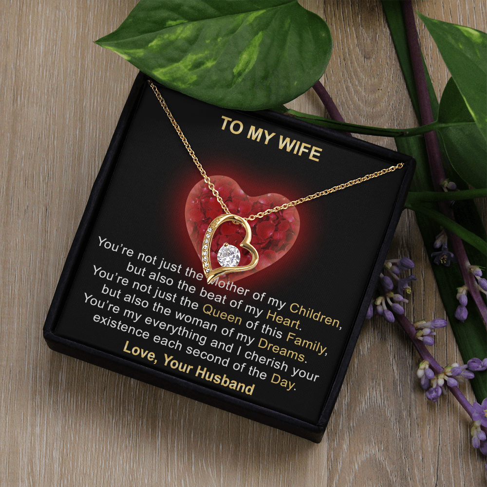 Surprise Your Wife Trending Gifts - Mother of My Children Forever Love Heart Necklace for Soulmate, Birthday, Christmas or any Special Occasion