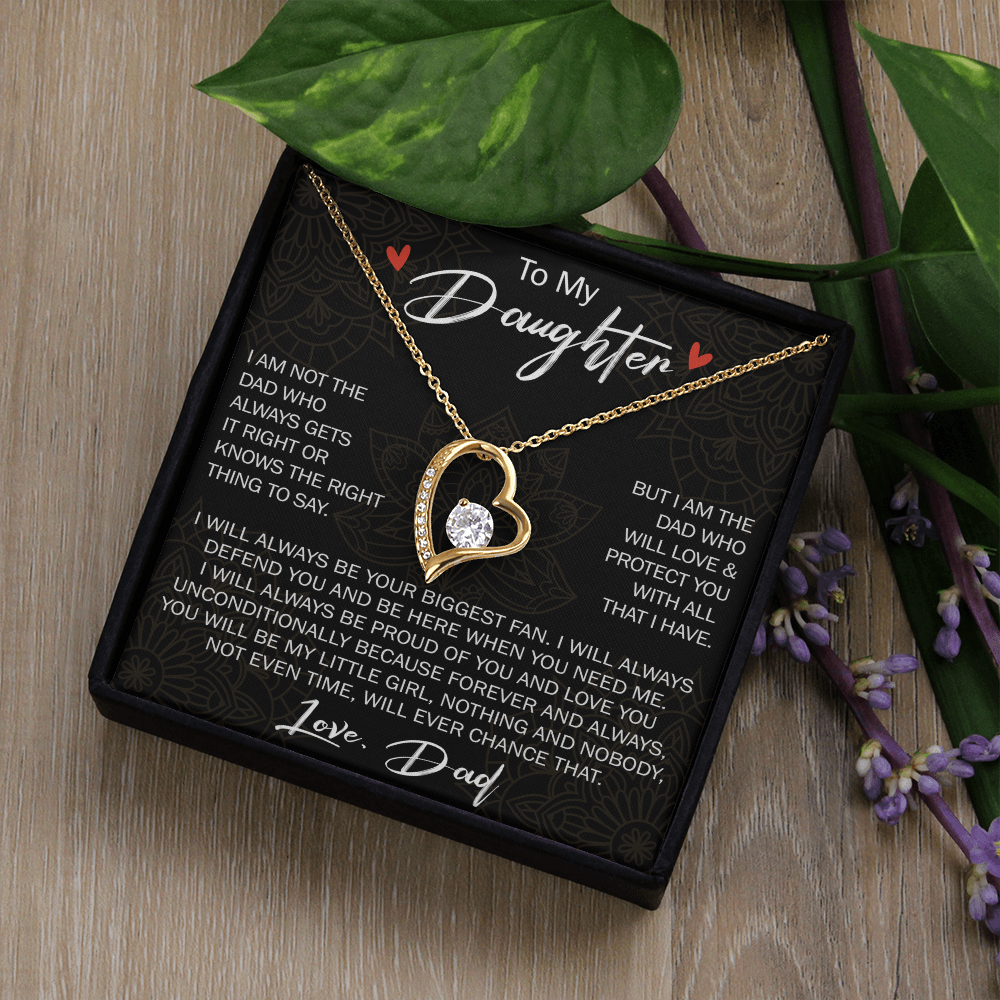 Forever Love Necklace For Loving Daughter from Dad - Unique Birthday Gift for Daughter, Graduation Gift for Little Girl