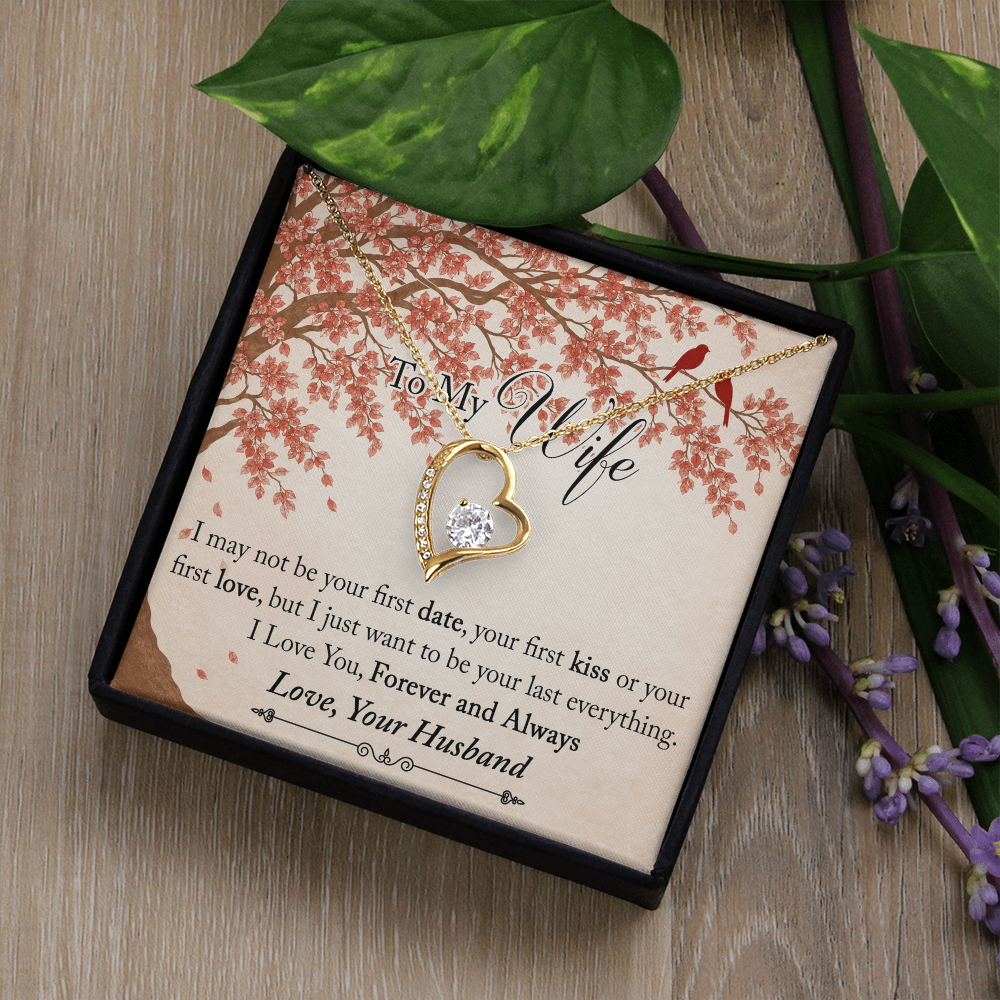To My Wife Forever Love Necklace from Husband, Meaningful Gift for Soulmate, Partner. The Unique Present for Birthday, Wedding Anniversary, X-mas or any Special Occasion.
