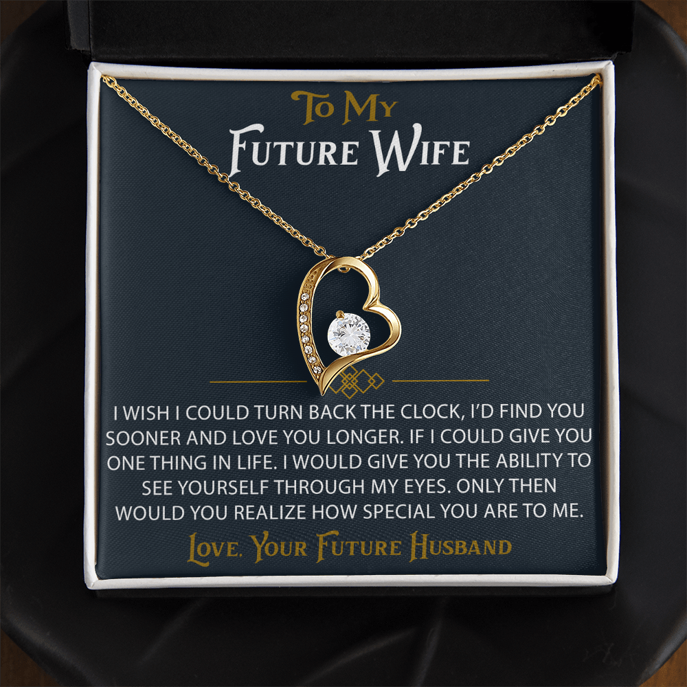 To My Future Wife Forever Love Heart Pendant Necklace Sentimental Gift for Bride (133562991407)