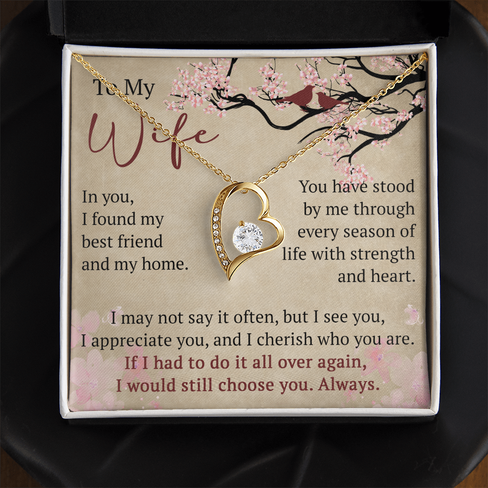 Wife Necklace Anniversary Gift Birthday Present For Her, Forever Love Necklace Romantic Keepsake from Husband