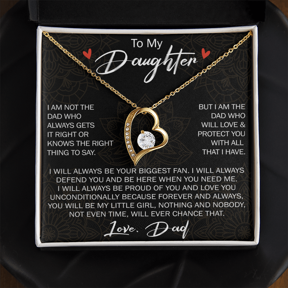 Forever Love Necklace For Loving Daughter from Dad - Unique Birthday Gift for Daughter, Graduation Gift for Little Girl