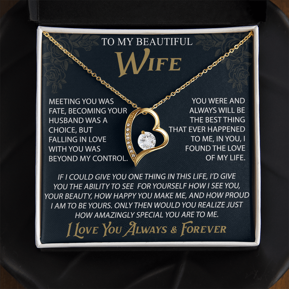 To My Wife Forever Love Necklace, Christmas Gifts For Women, Anniversary Gift For Wife