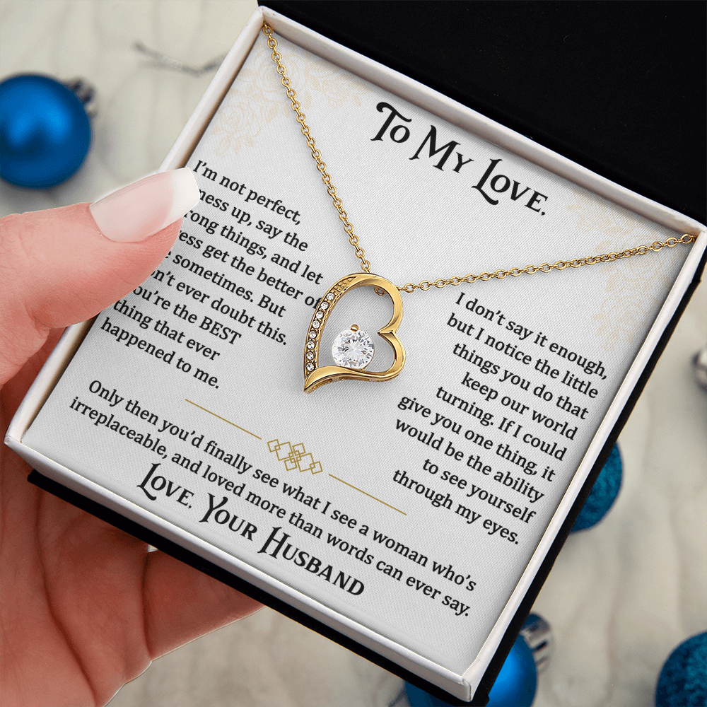 Gifts for Love, Forever Love Necklace for Wife From Husband, Anniversary Jewelry, Christmas Birthday for Her