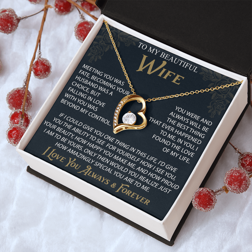 To My Wife Forever Love Necklace, Christmas Gifts For Women, Anniversary Gift For Wife