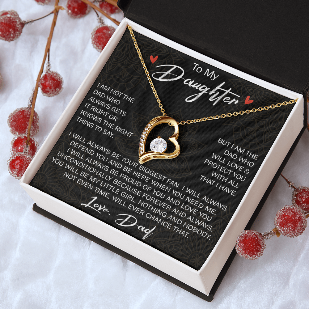 Forever Love Necklace For Loving Daughter from Dad - Unique Birthday Gift for Daughter, Graduation Gift for Little Girl