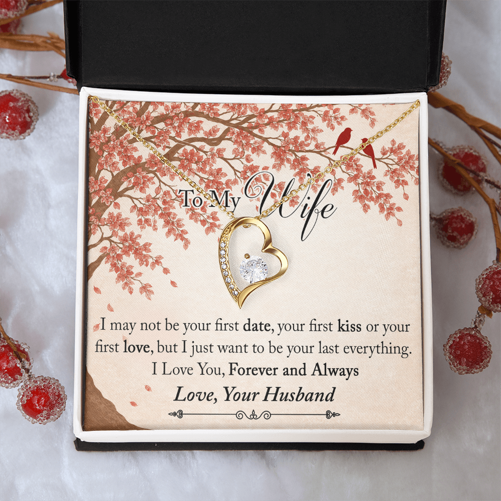 To My Wife Forever Love Necklace from Husband, Meaningful Gift for Soulmate, Partner. The Unique Present for Birthday, Wedding Anniversary, X-mas or any Special Occasion.