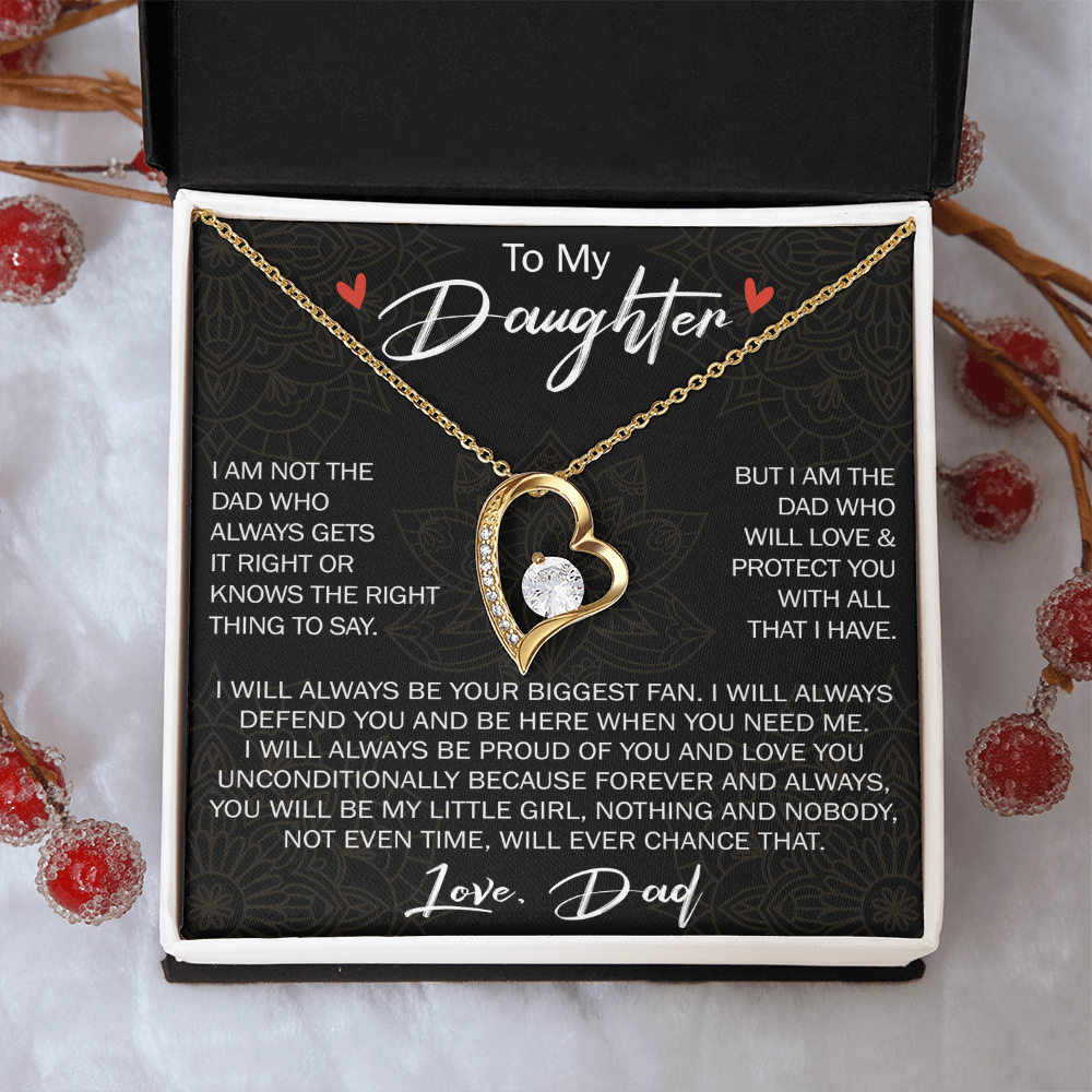 Forever Love Necklace For Loving Daughter from Dad - Unique Birthday Gift for Daughter, Graduation Gift for Little Girl