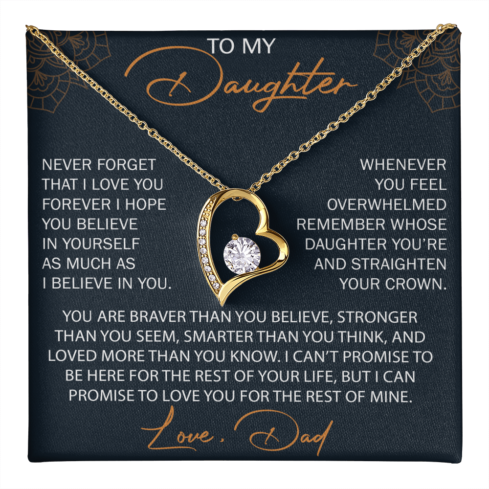 To My Daughter from Dad, Forever Love Necklace Necklace, Never Forget that I Love You