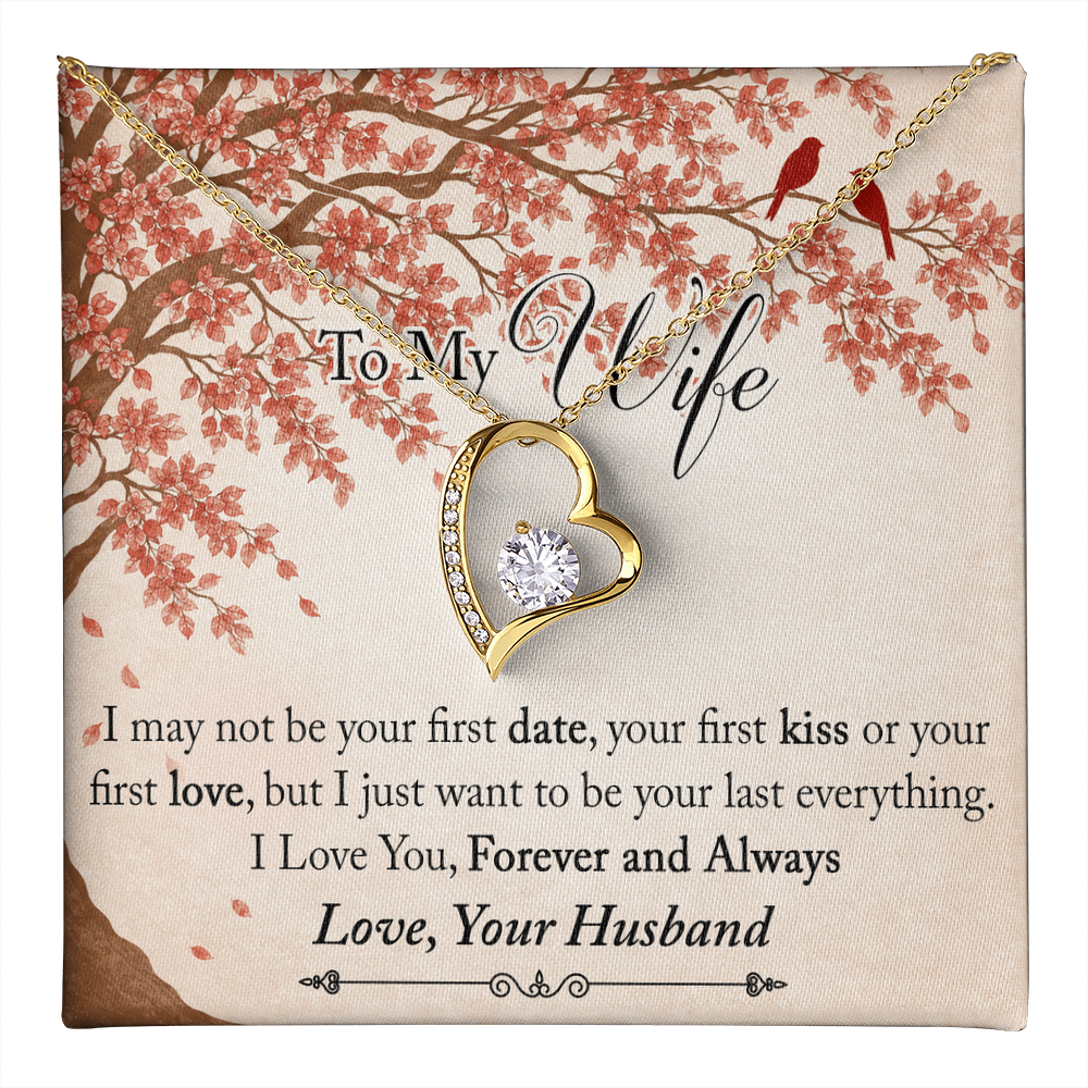 To My Wife Forever Love Necklace from Husband, Meaningful Gift for Soulmate, Partner. The Unique Present for Birthday, Wedding Anniversary, X-mas or any Special Occasion.