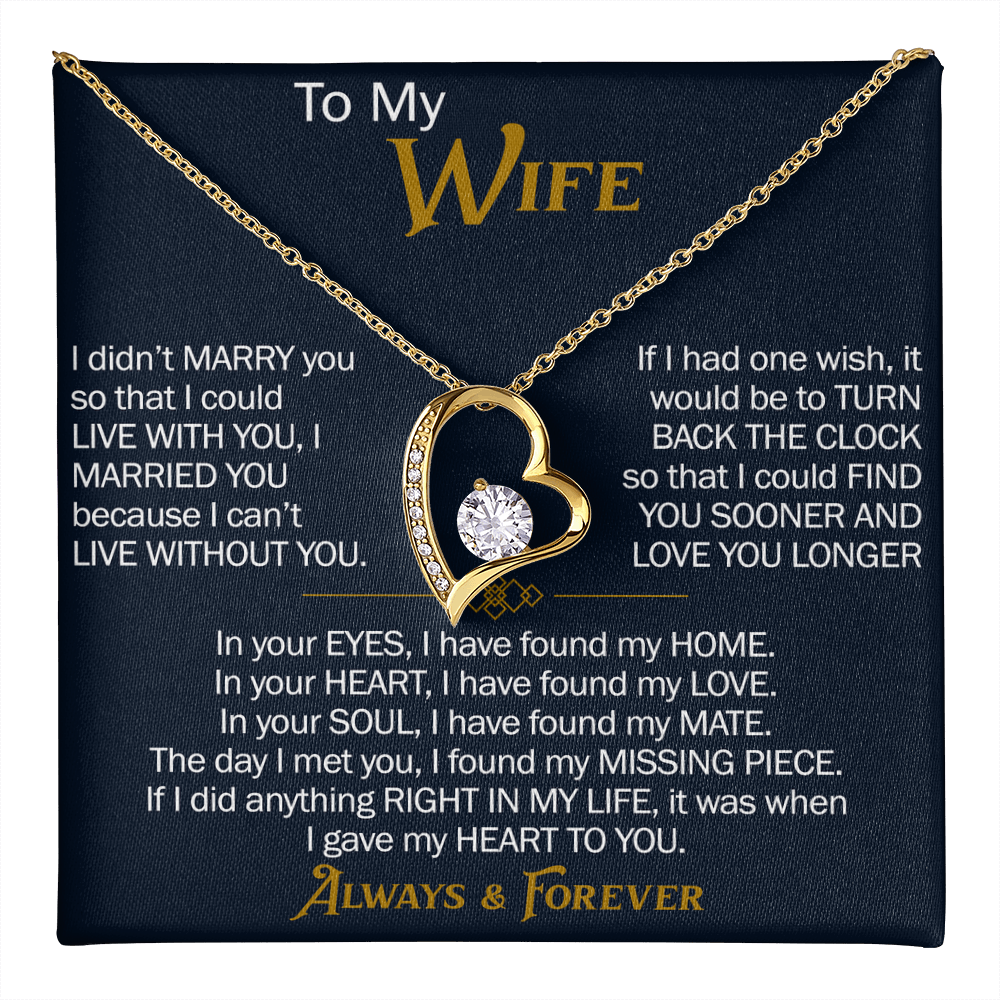 To My Wife Forever Love Necklace - Heartfelt Jewelry for Wife, Anniversary or Birthday Gift, Love Necklace