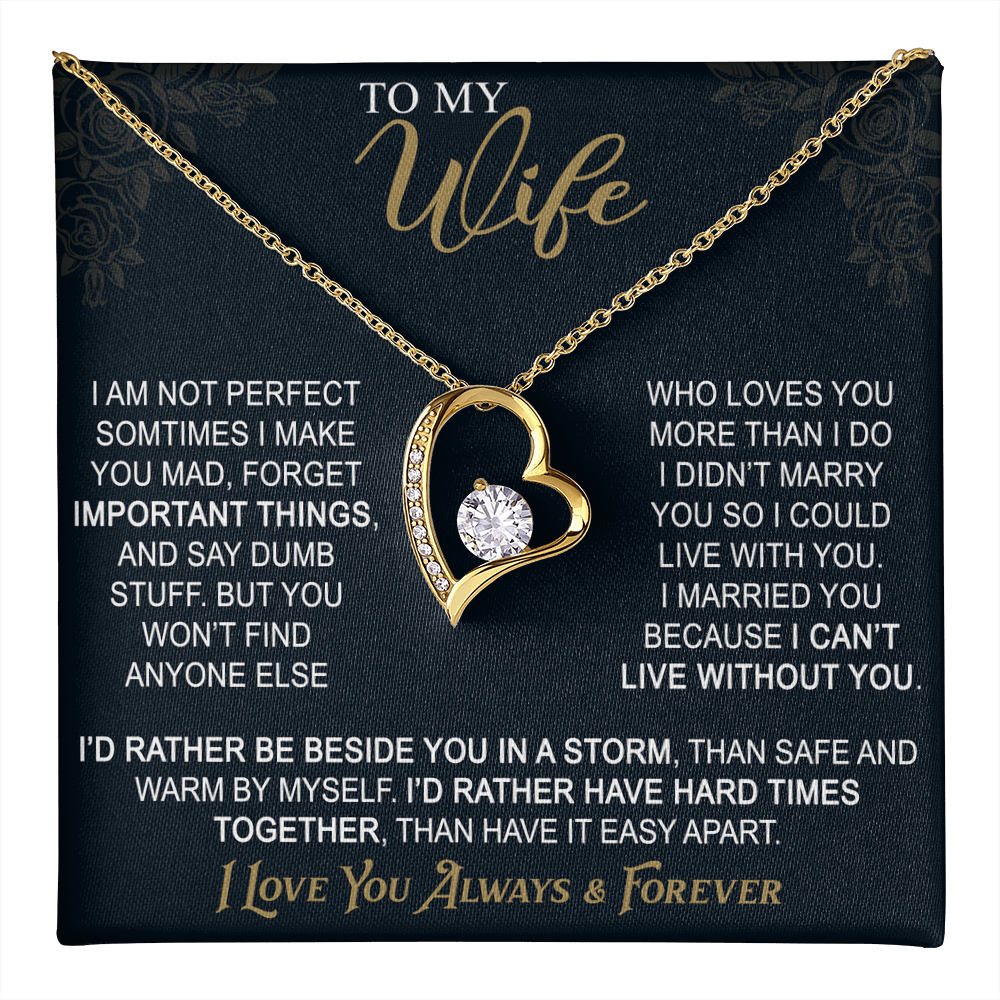 To My Wife Forever Love Necklace From Husband, Wife Gift Necklace For Women Necklace For Wife