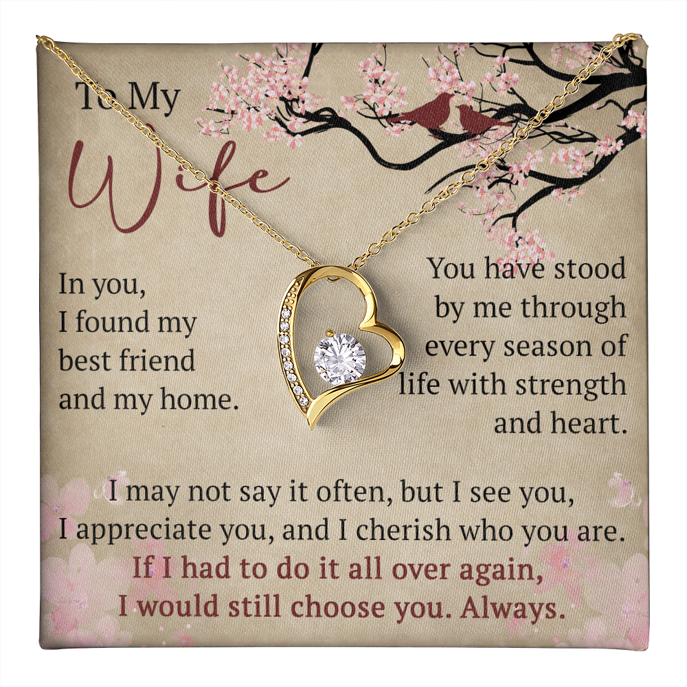 Wife Necklace Anniversary Gift Birthday Present For Her, Forever Love Necklace Romantic Keepsake from Husband