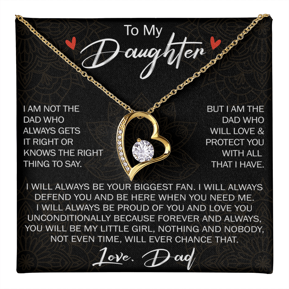 Forever Love Necklace For Loving Daughter from Dad - Unique Birthday Gift for Daughter, Graduation Gift for Little Girl