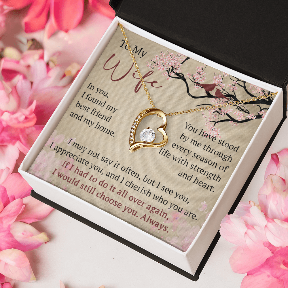 Wife Necklace Anniversary Gift Birthday Present For Her, Forever Love Necklace Romantic Keepsake from Husband
