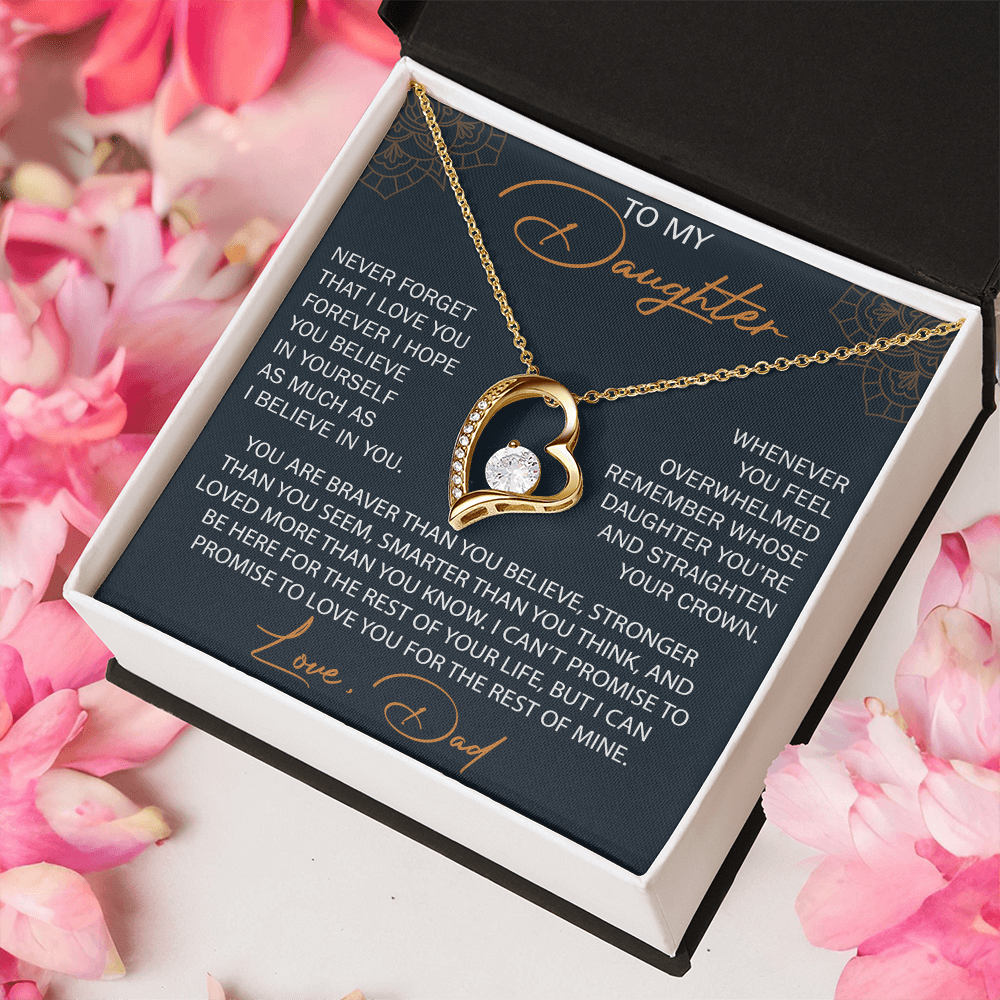 To My Daughter from Dad, Forever Love Necklace Necklace, Never Forget that I Love You