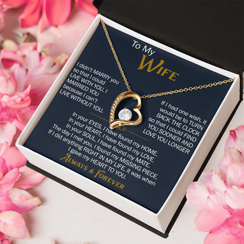 To My Wife Forever Love Necklace - Heartfelt Jewelry for Wife, Anniversary or Birthday Gift, Love Necklace