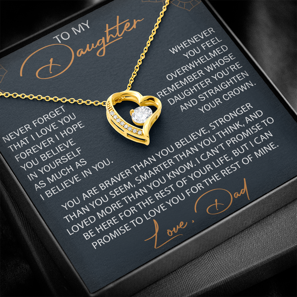 To My Daughter from Dad, Forever Love Necklace Necklace, Never Forget that I Love You