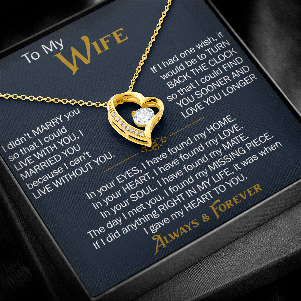 To My Wife Forever Love Necklace - Heartfelt Jewelry for Wife, Anniversary or Birthday Gift, Love Necklace