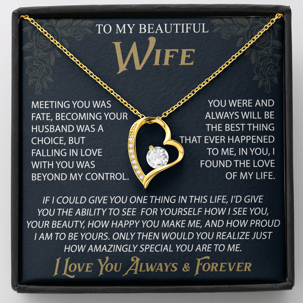 To My Wife Forever Love Necklace, Christmas Gifts For Women, Anniversary Gift For Wife