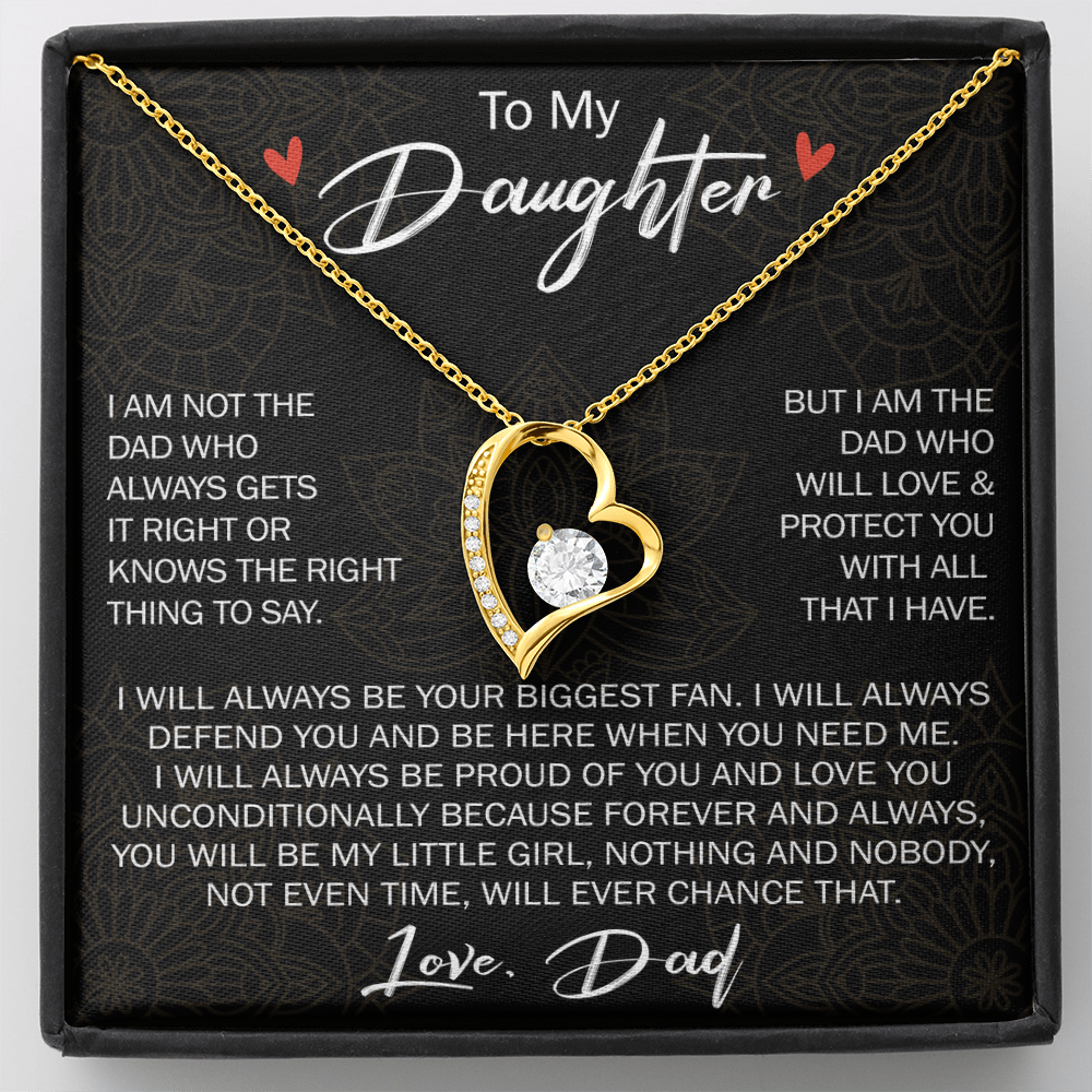Forever Love Necklace For Loving Daughter from Dad - Unique Birthday Gift for Daughter, Graduation Gift for Little Girl