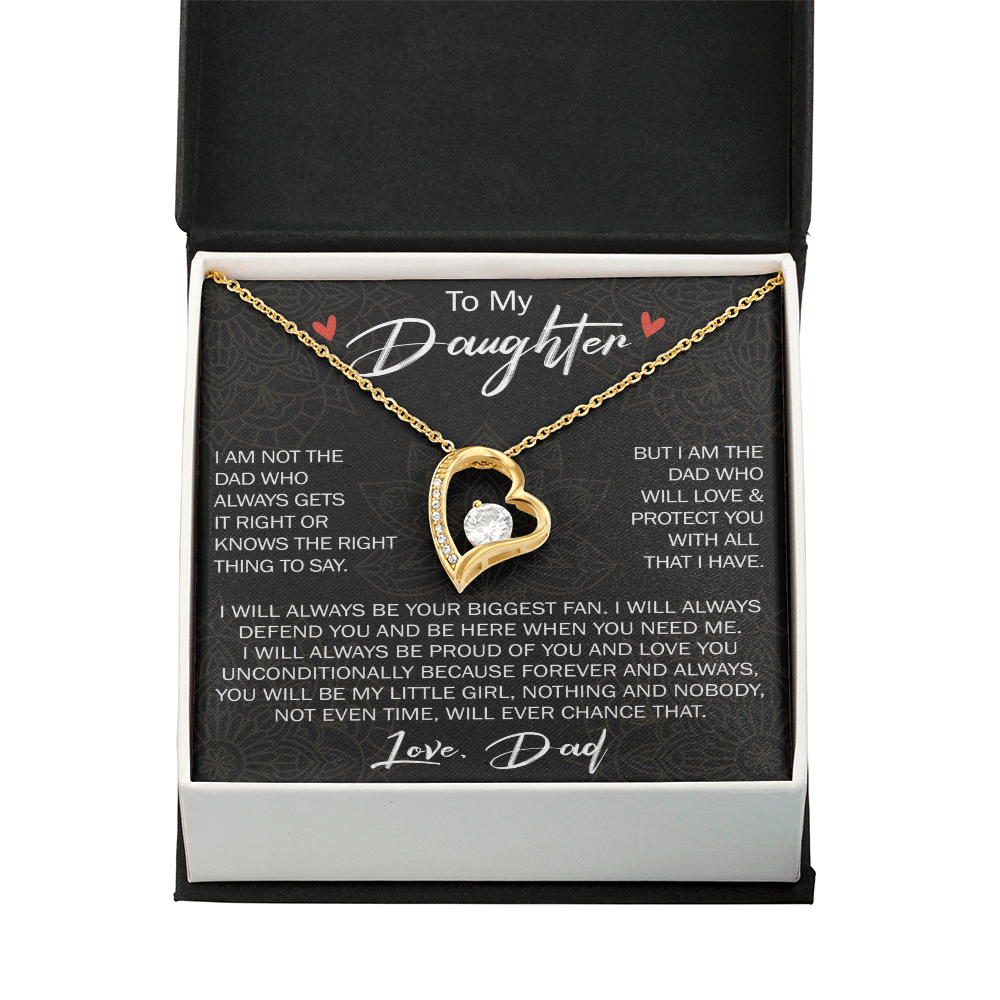 Forever Love Necklace For Loving Daughter from Dad - Unique Birthday Gift for Daughter, Graduation Gift for Little Girl