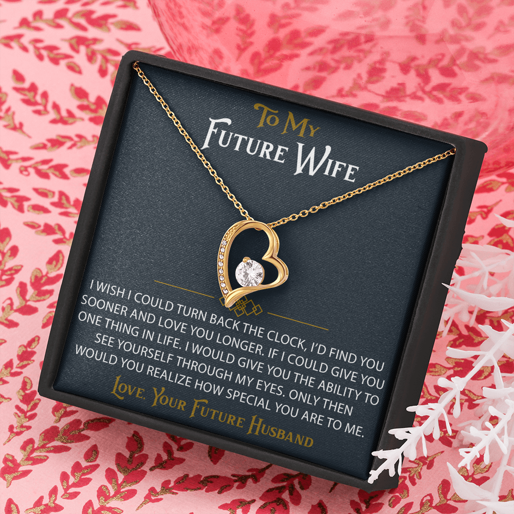 To My Future Wife Forever Love Heart Pendant Necklace Sentimental Gift for Bride (133562991407)