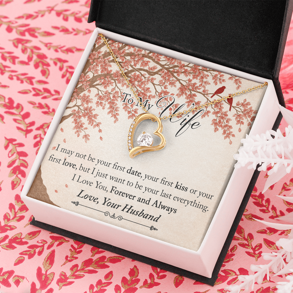 To My Wife Forever Love Necklace from Husband, Meaningful Gift for Soulmate, Partner. The Unique Present for Birthday, Wedding Anniversary, X-mas or any Special Occasion.