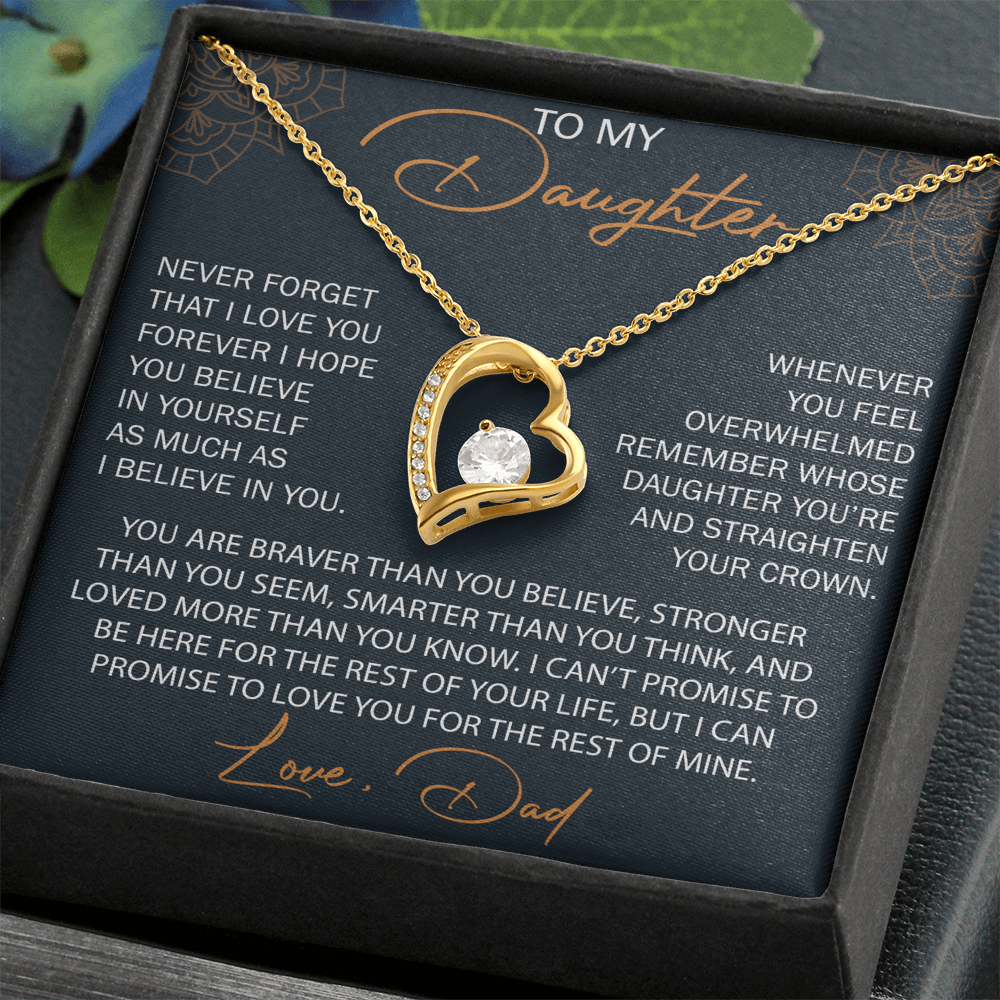 To My Daughter from Dad, Forever Love Necklace Necklace, Never Forget that I Love You