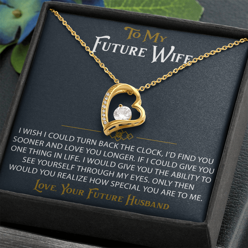 To My Future Wife Forever Love Heart Pendant Necklace Sentimental Gift for Bride (133562991407)