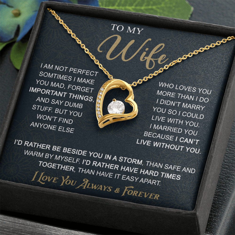 To My Wife Gift from Husband - Forever Love Necklace for Soulmate - Meaningful Gift for Birthday Valentine Wedding Anniversary.