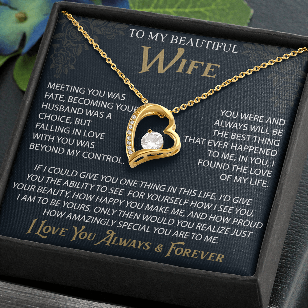 To My Wife Forever Love Necklace, Christmas Gifts For Women, Anniversary Gift For Wife