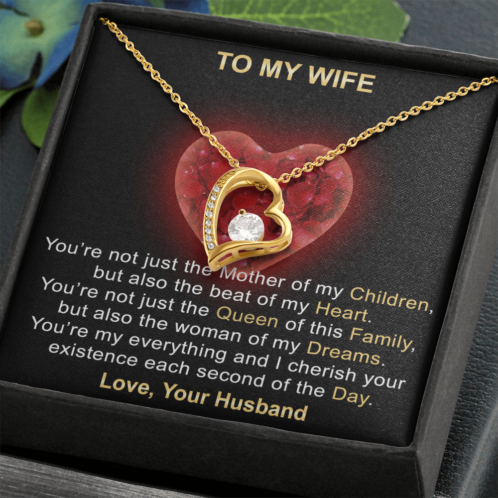 Surprise Your Wife Trending Gifts - Mother of My Children Forever Love Heart Necklace for Soulmate, Birthday, Christmas or any Special Occasion